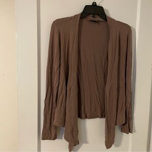 Women's Brown Open Front Cardigan